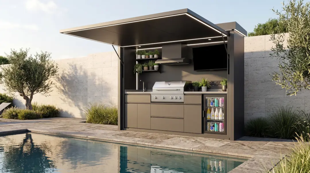 Cucina da esterno BAXALT Family a bordo piscina