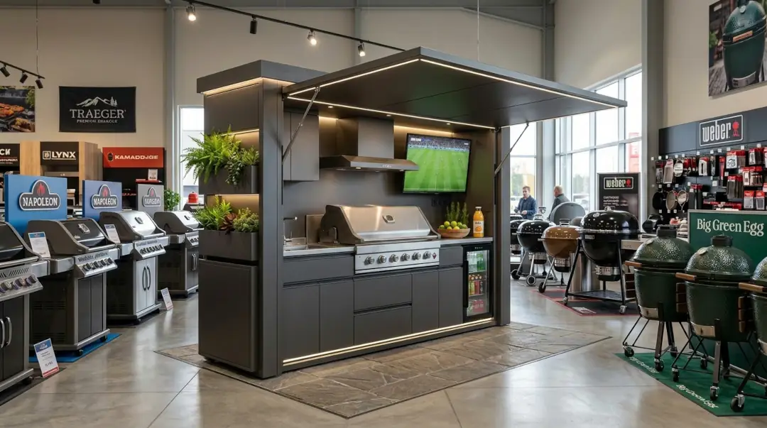 Cozinha exterior BAXALT num showroom